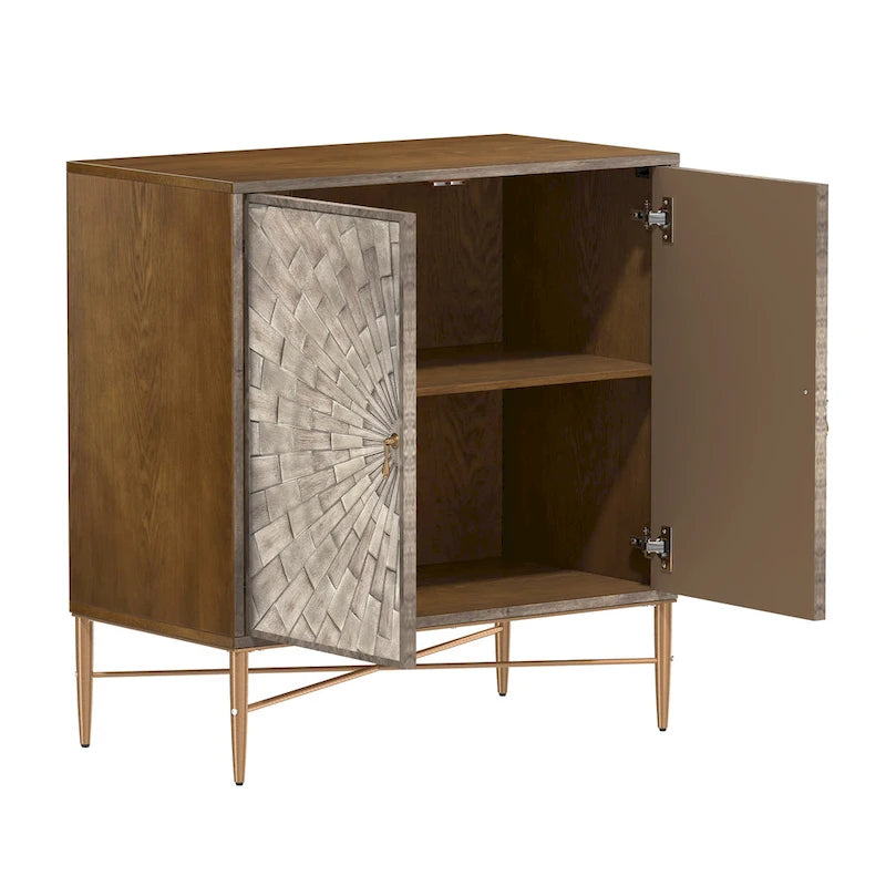 Clihome 2 Door Vintage Wood Buffet Storage Sideboard Accent Cabinet