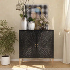 Clihome 2 Door Vintage Wood Buffet Storage Sideboard Accent Cabinet