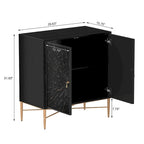 Clihome 2 Door Vintage Wood Buffet Storage Sideboard Accent Cabinet