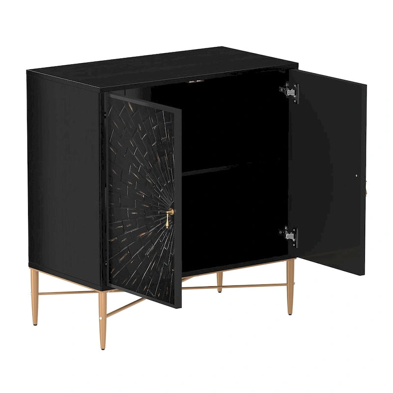 Clihome 2 Door Vintage Wood Buffet Storage Sideboard Accent Cabinet