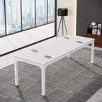 Large Rectangular Conference Table with Metal Legs Multi-Color Options