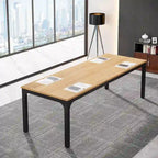 Large Rectangular Conference Table with Metal Legs Multi-Color Options