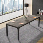Large Rectangular Conference Table with Metal Legs Multi-Color Options