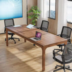 Large Rectangular Conference Table with Metal Legs Multi-Color Options