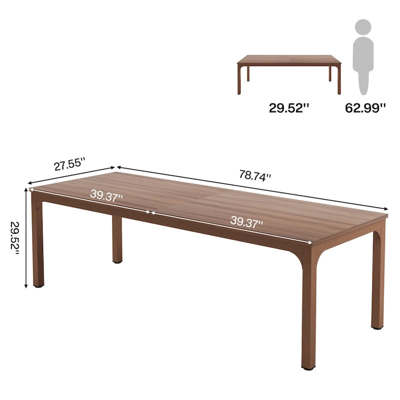 Large Rectangular Conference Table with Metal Legs Multi-Color Options