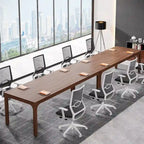 Large Rectangular Conference Table with Metal Legs Multi-Color Options