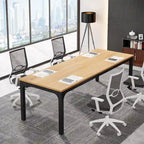 Large Rectangular Conference Table with Metal Legs Multi-Color Options