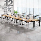 Large Rectangular Conference Table with Metal Legs Multi-Color Options