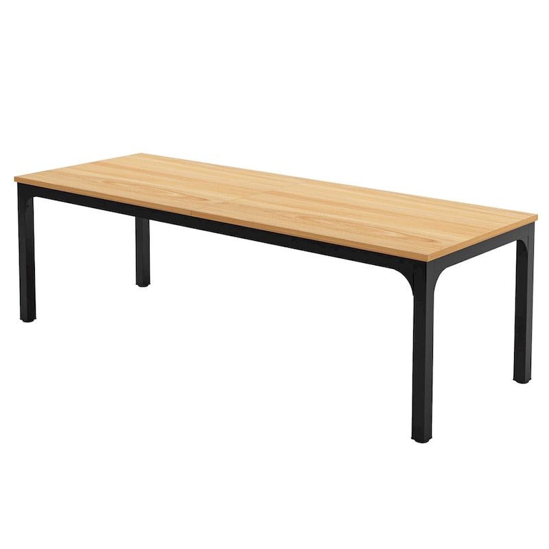 Large Rectangular Conference Table with Metal Legs Multi-Color Options