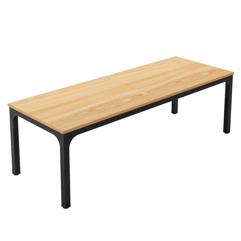 Large Rectangular Conference Table with Metal Legs Multi-Color Options