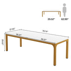 Large Rectangular Conference Table with Metal Legs Multi-Color Options
