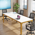 Large Rectangular Conference Table with Metal Legs Multi-Color Options