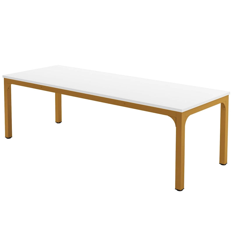 Large Rectangular Conference Table with Metal Legs Multi-Color Options