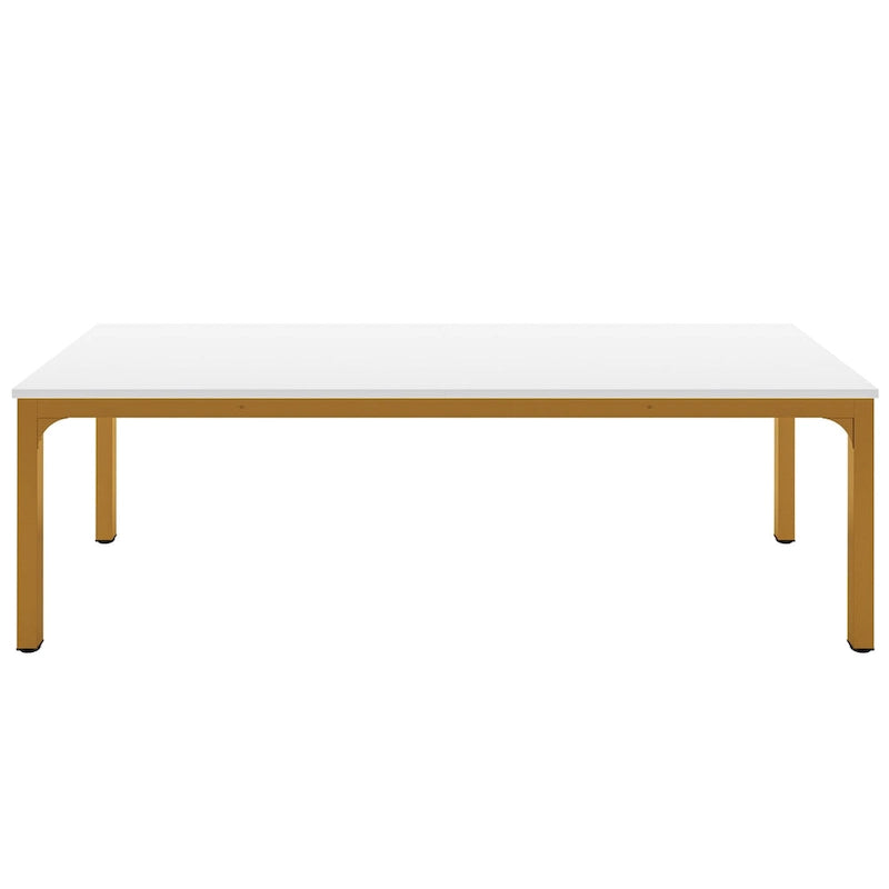 Large Rectangular Conference Table with Metal Legs Multi-Color Options