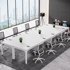 Large Rectangular Conference Table with Metal Legs Multi-Color Options