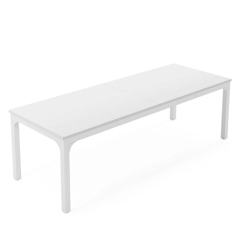 Large Rectangular Conference Table with Metal Legs Multi-Color Options