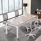 Large Rectangular Conference Table with Metal Legs Multi-Color Options