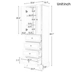Modern Storage Cabinet with 2 Doors and 4 Drawers for Bathroom, Office