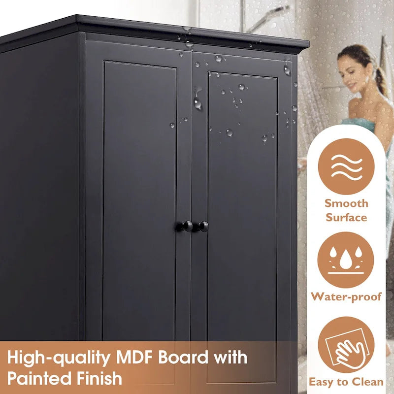Modern Storage Cabinet with 2 Doors and 4 Drawers for Bathroom, Office