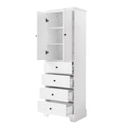 Modern Storage Cabinet with 2 Doors and 4 Drawers for Bathroom, Office