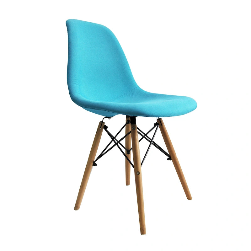Modern Dining Chairs, Fabric & Beech Wood