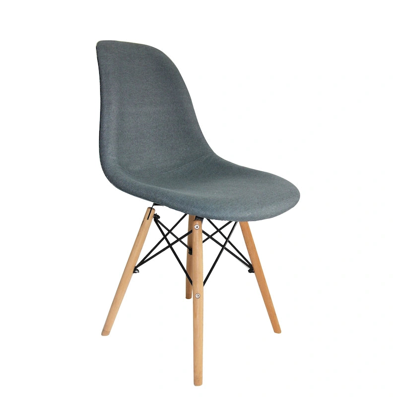 Modern Dining Chairs, Fabric & Beech Wood