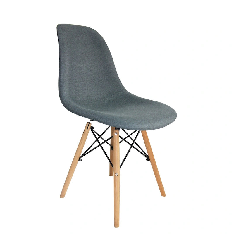 Modern Dining Chairs, Fabric & Beech Wood