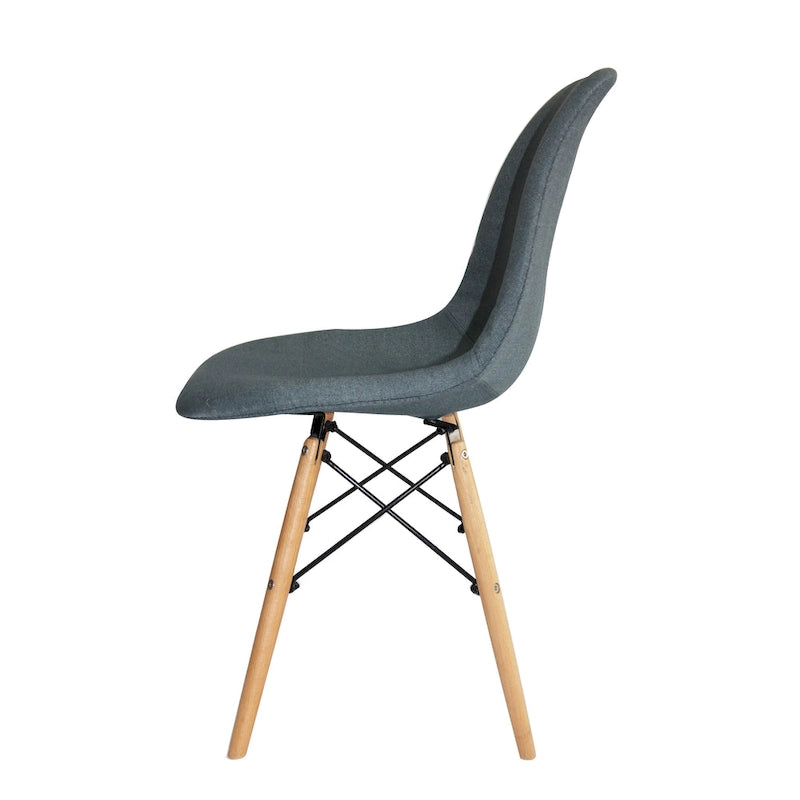 Modern Dining Chairs, Fabric & Beech Wood
