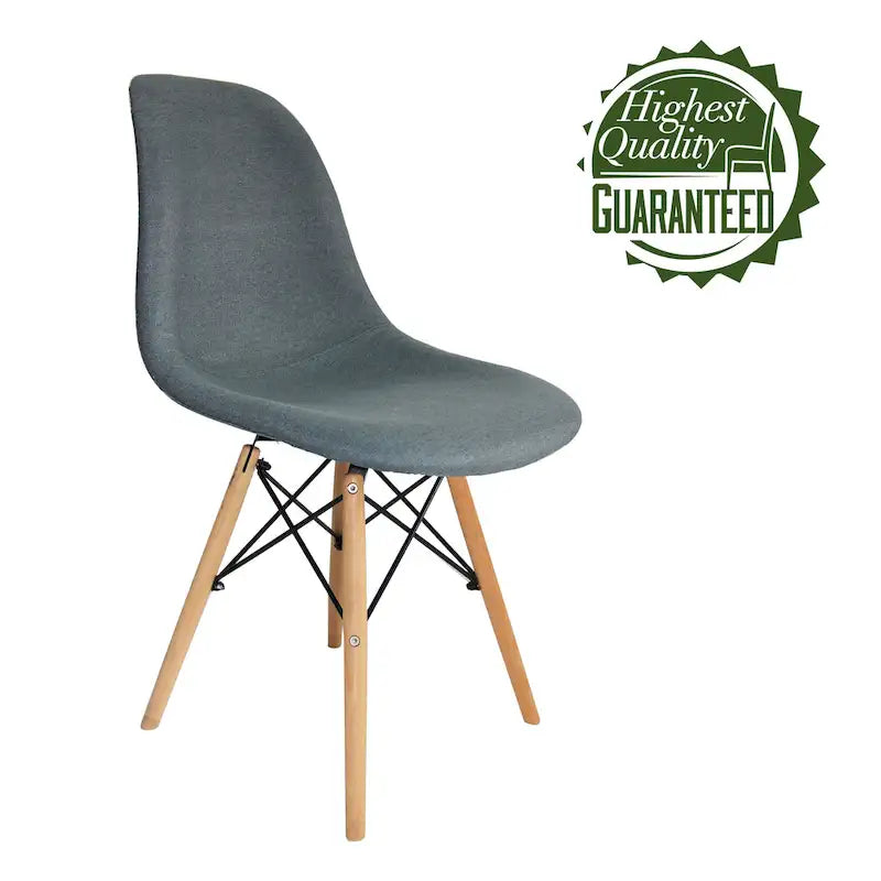 Modern Dining Chairs, Fabric & Beech Wood