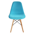 Modern Dining Chairs, Fabric & Beech Wood