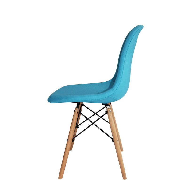 Modern Dining Chairs, Fabric & Beech Wood