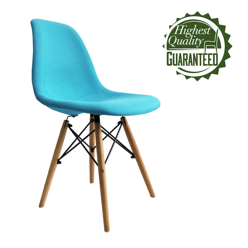 Modern Dining Chairs, Fabric & Beech Wood