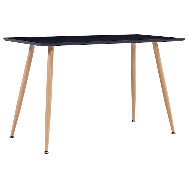 vidaXL Dining Table Black and Oak 47.2x23.6x29.1 MDF