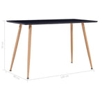Dining Table Black and Oak 47.2x23.6x29.1 MDF