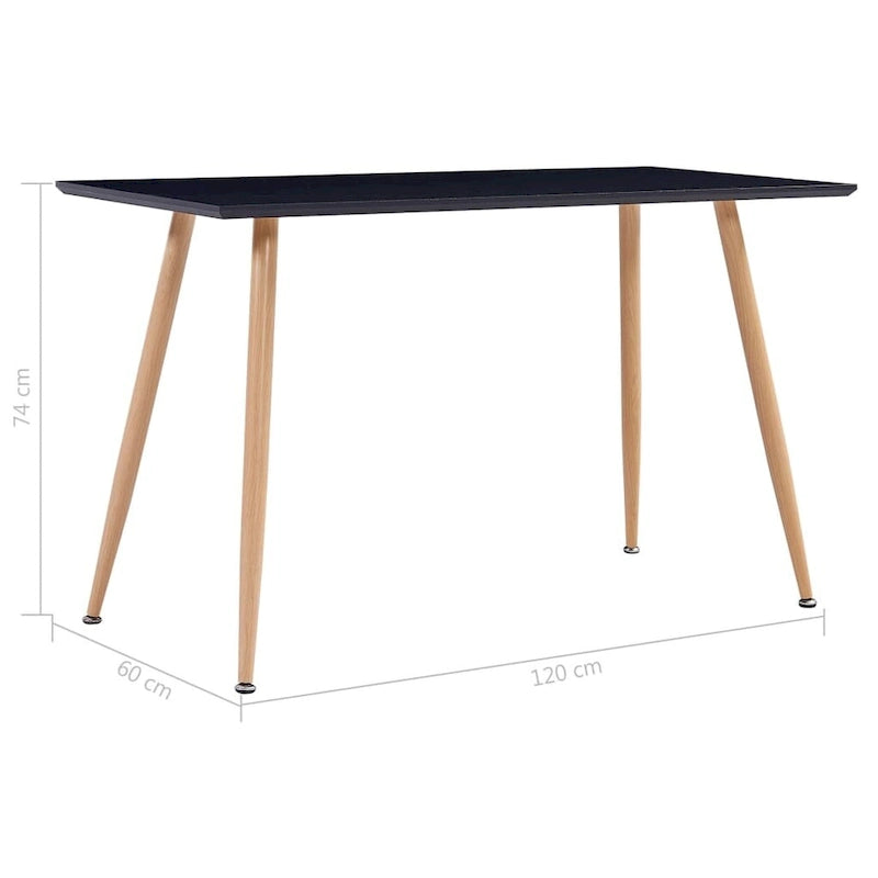 Dining Table Black and Oak 47.2x23.6x29.1 MDF