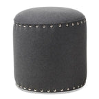 Rosine Modern and Contemporary Fabric Upholstered Nail Trim Ottoman