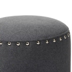 Rosine Modern and Contemporary Fabric Upholstered Nail Trim Ottoman