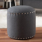 Rosine Modern and Contemporary Fabric Upholstered Nail Trim Ottoman