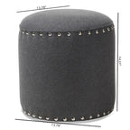Rosine Modern and Contemporary Fabric Upholstered Nail Trim Ottoman