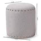 Rosine Modern and Contemporary Fabric Upholstered Nail Trim Ottoman