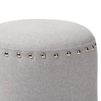 Rosine Modern and Contemporary Fabric Upholstered Nail Trim Ottoman
