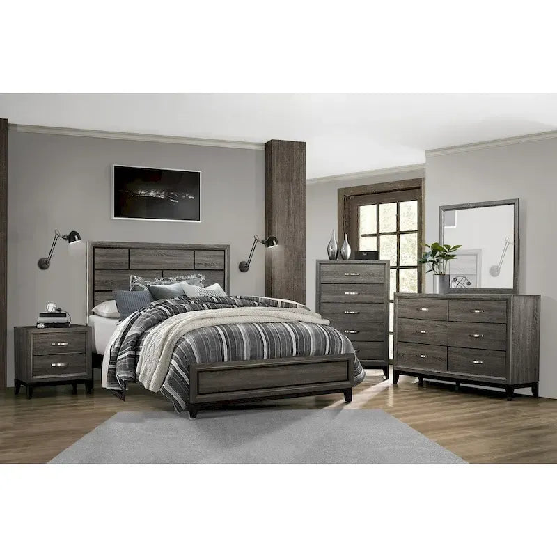 Sondra Gray Panel Bed