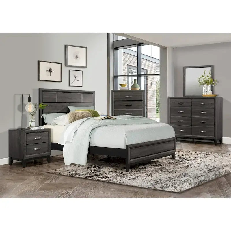 Sondra Gray Panel Bed
