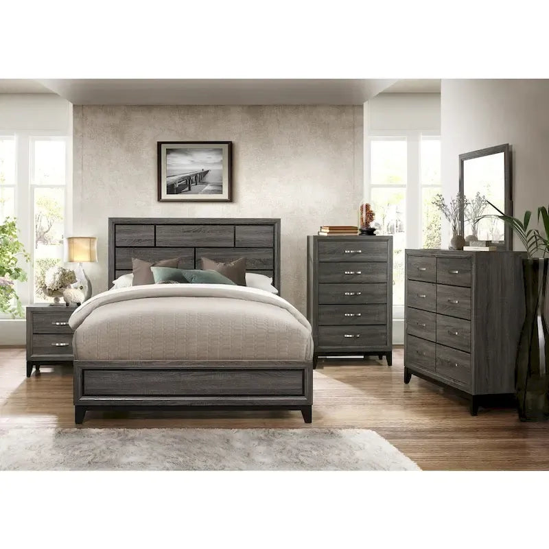 Sondra Gray Panel Bed