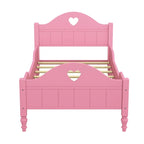 Macaron Twin Size Toddler Bed with Side Safety Rails and Headboard and Footboard