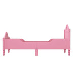 Macaron Twin Size Toddler Bed with Side Safety Rails and Headboard and Footboard