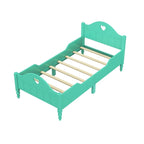 Macaron Twin Size Toddler Bed with Side Safety Rails and Headboard and Footboard