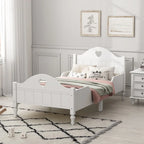 Macaron Twin Size Toddler Bed with Side Safety Rails and Headboard and Footboard