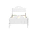 Macaron Twin Size Toddler Bed with Side Safety Rails and Headboard and Footboard