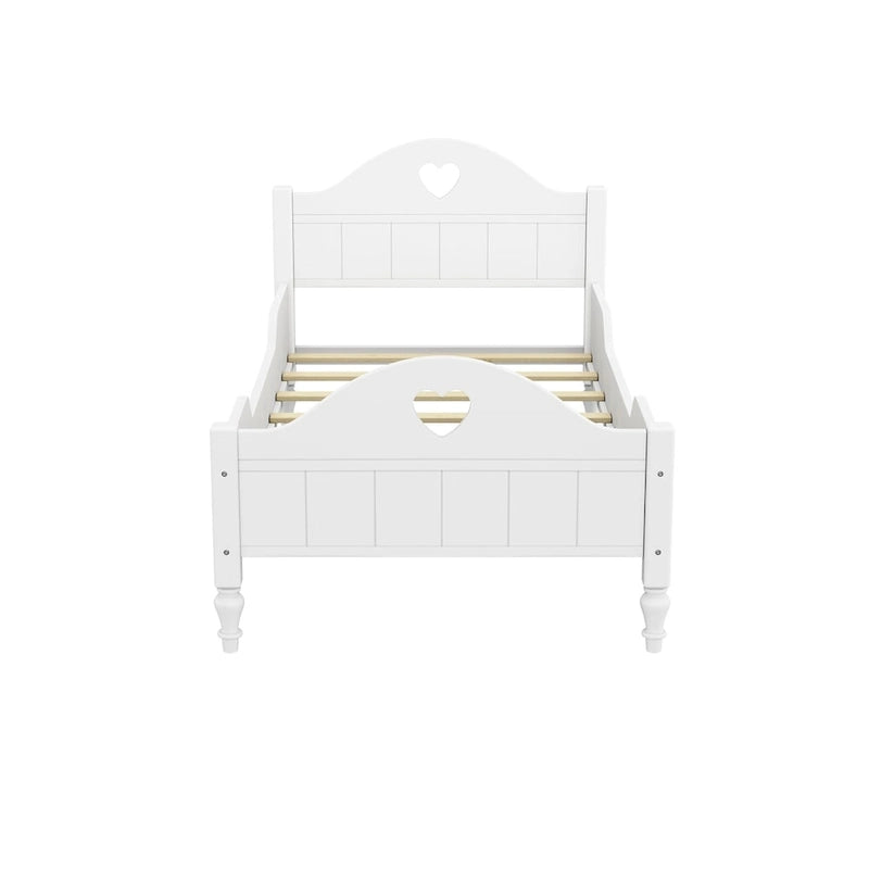 Macaron Twin Size Toddler Bed with Side Safety Rails and Headboard and Footboard